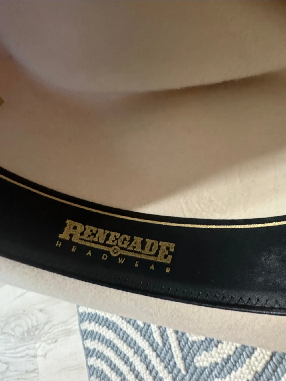 Vintage 90s Renegade Wool Cowboy Hat Rhinestone Heart Band Size 7 1/8